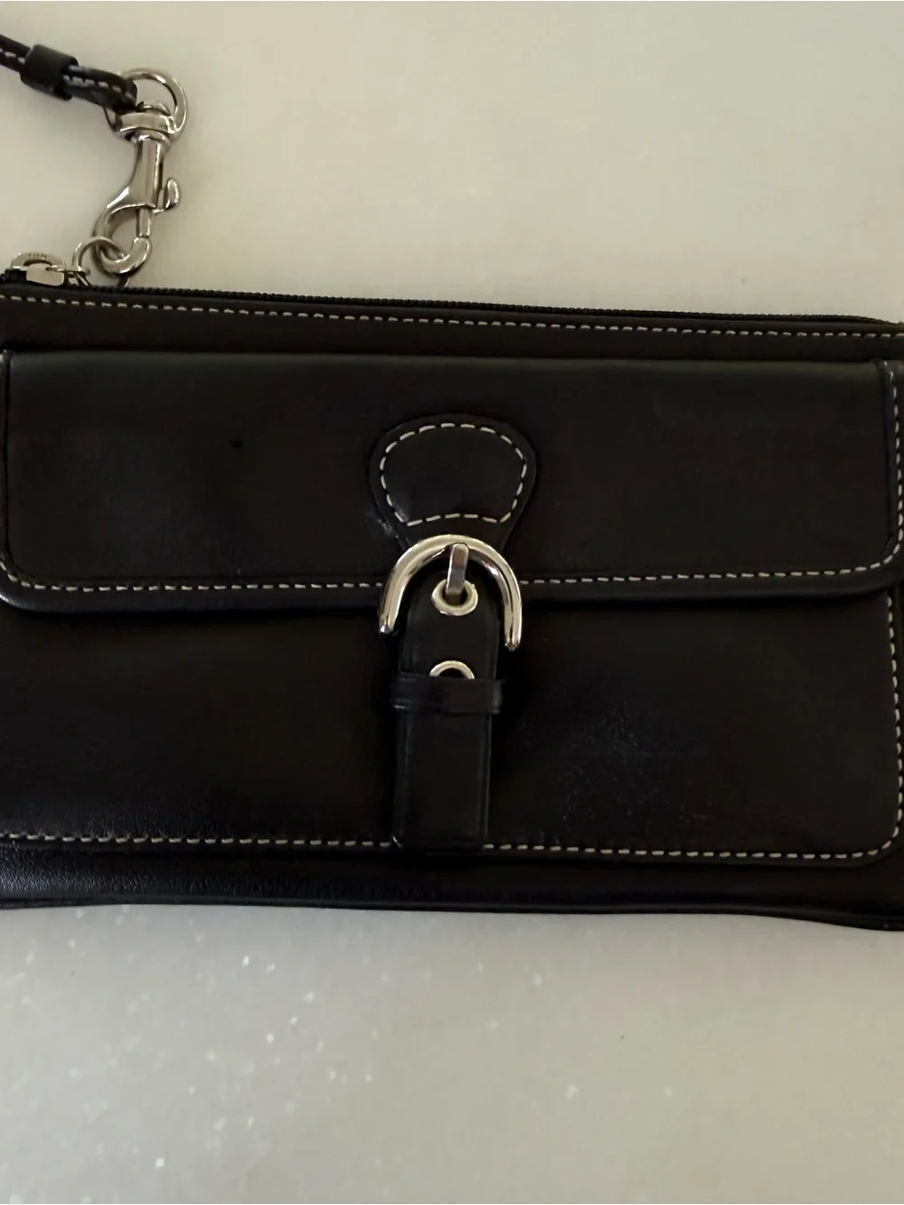 Vtg Coach Bleecker Black Leather Clutch Wristlet Wallet Silver Hdwr. Pristine!!